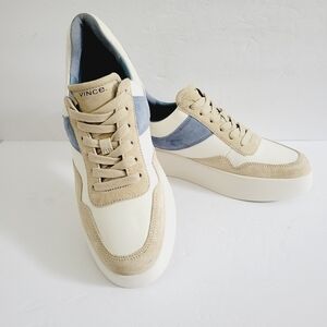 New Vince Warren Court Leather Sneakers, Size 7,5